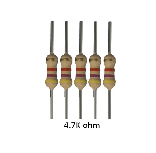 4.7K ohm resistor - 1/4 watt - 5 pcs