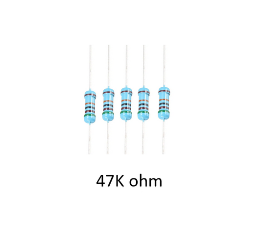 47K ohm resistor - 1/4 watt - 5 pcs